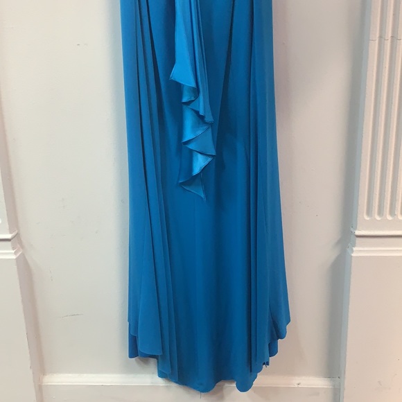 Long blue prom dress with empire waist line - Picture 5 of 6